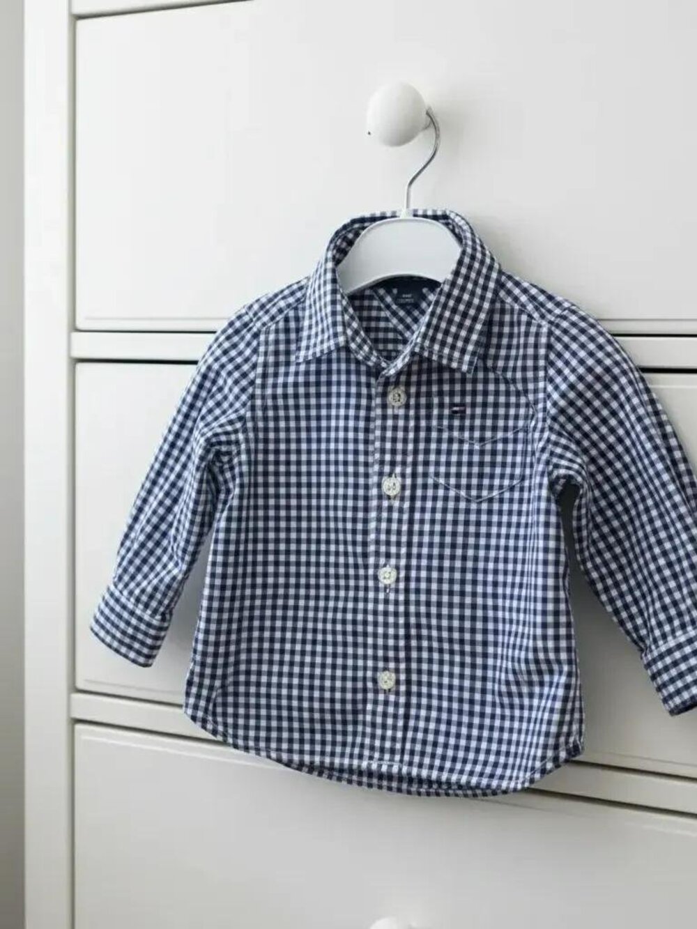 Tommy Hilfiger Gingham Check Button-Up Shirt size 3-6 Months